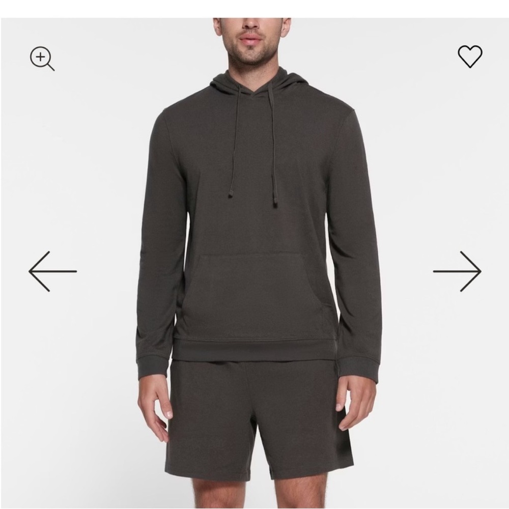NWT Men’s SKIMS Jersey Lounge Hoodie. Size Large! Ash Grey